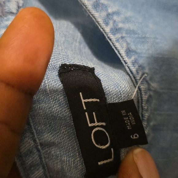 LOFT Light Blue Denim Romper Size 6 - Picture 8 of 10